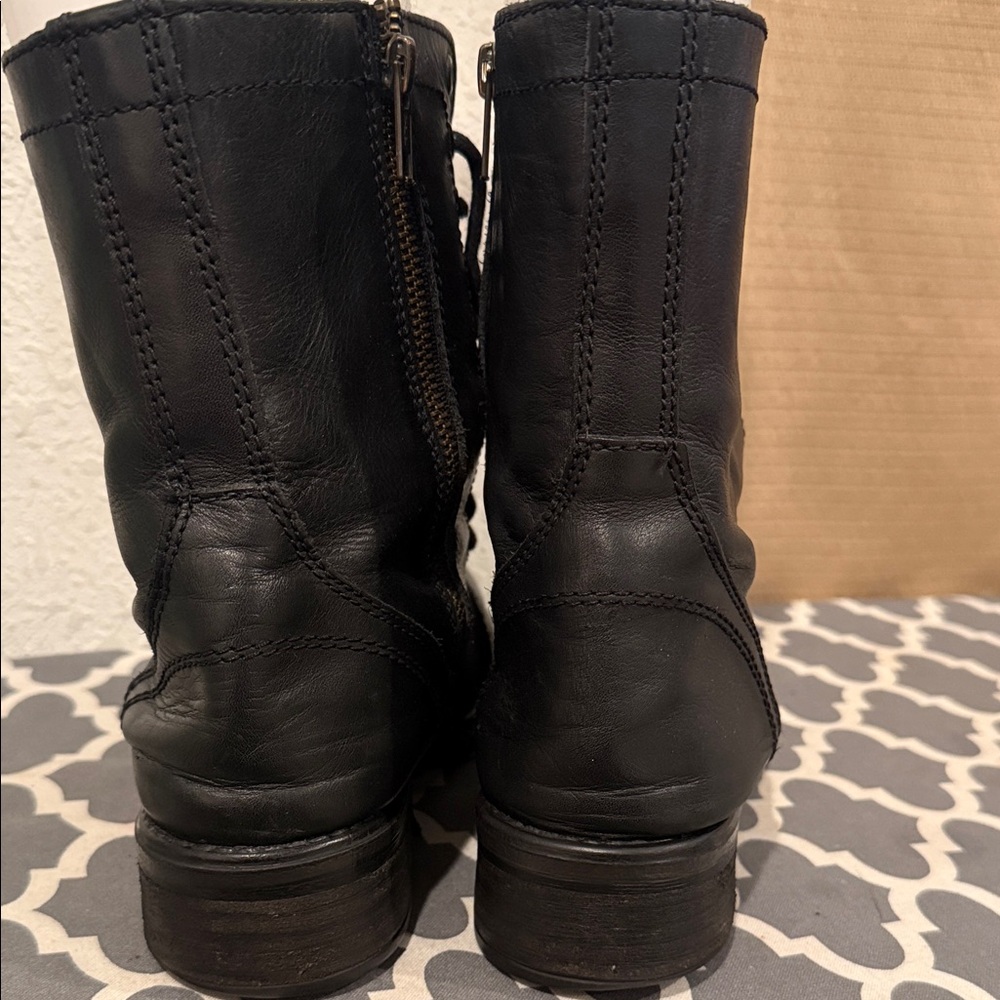 Steve Madden Black Combat Boots - Picture 5 of 8